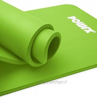 POWRX- Tapis de gymnastique tapis de yoga premium avec sangle de transport et sac I tapis de sport sans phtalate testé TÜV Süd 183 x 60 cm I épaisseur : 1 cm ou 1,5 cm I tapis doux pour la peau I différentes couleurs